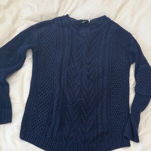 BDG Navy Textured Crew Neck Sweater